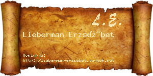 Lieberman Erzsébet névjegykártya
